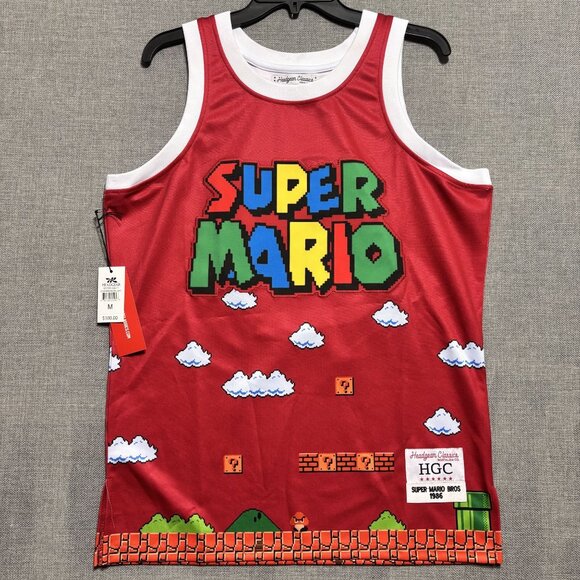 Super Mario  Basketball Jersey By Headgear Classics M 1985 Retro Gaming Design - Picture 1 of 11
